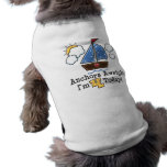 Anchors Aweigh Sailboat 4th Birthday Dog Tank Top pet clothing