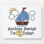 Anchors Aweigh Sailboat 4th Birthday Mousepad