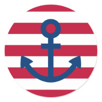 Anchors Aweigh Round Stickers