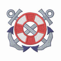 Anchors with preserver embroidered polo shirt