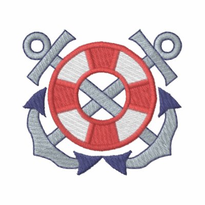 Anchors with preserver embroidered polo shirt by ZazzleEmbroidery