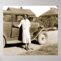 Ancien esclave avec la voiture ancienne, les année poster