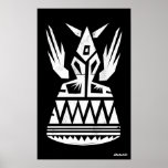 Ancient Abstract Symbol with Wings Poster