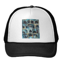 Ancient Blue Caves(abstract expressionism) Mesh Hats