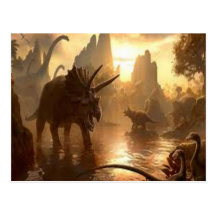 ancient dinosaur post cards