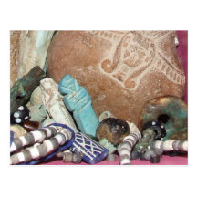 Ancient Egyptian amulets and beads Postcard