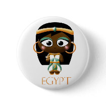 Ancient Egyptian Girl Button