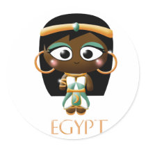 Ancient Egyptian Girl Round Sticker
