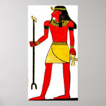 Ancient Egyptian Illustration with Key of Life Poster