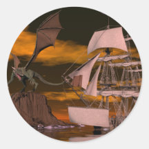 Ancient Encounter Round Stickers