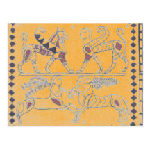 ancient fresco from turkey postcards