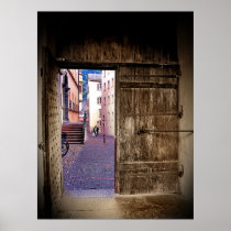Ancient Gate Opening to Cobblestone Alley