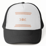 Ancient Greek Style Black and Orange Floral Design Hat
