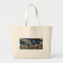 Ancient Japanese Painting of Samurai and Mongols Tote Bag
