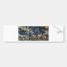 Ancient Japanese Painting of Samurai and Mongols Bumper Sticker