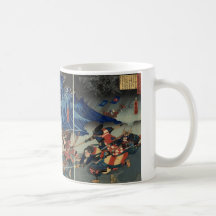 Ancient Japanese Painting of Samurai and Mongols Mugs