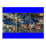 Ancient Japanese Painting of Samurai and Mongols Post Cards