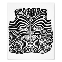Ancient Maori Moko tribal tattoo design. Photo Art