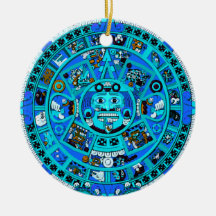 Ancient Mayan Aztec Symbol - End of World ?! Christmas Tree Ornaments
