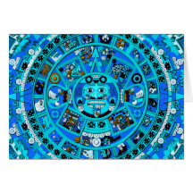 Ancient Mayan Calendar Symbol Greeting Card