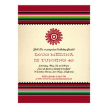 Ancient Mexican Sun Serape Party Announcement