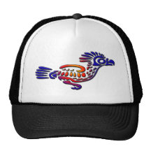 Ancient Mexico Design Road Runner Mesh Hats