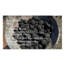 Ancient mud bowl with black powder material business card