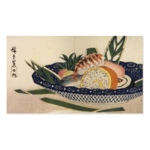 Ancient Painting of a Bowl of Sushi circa 1800's. Business Card