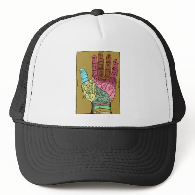 Ancient Palm Reading Chart Hats by spacedust