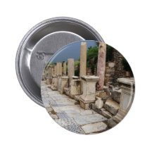 Ancient Roman road in the city of Ephesus, Turkey Button