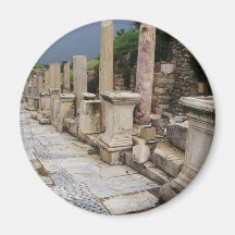 Ancient Roman road in the city of Ephesus, Turkey Fridge Magnets