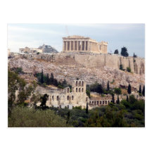 ancient view acropolis postcards