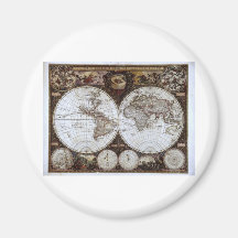 Ancient World Map Refrigerator Magnet