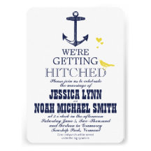 Ancre jaune mignonne moderne vintage de marine d'o invitations
