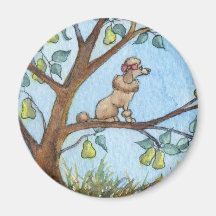 ...And a poo-oodle in a pear tree... Fridge Magnets
