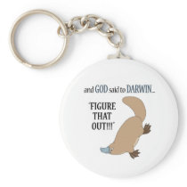 And God said to Darwin.... Keychain