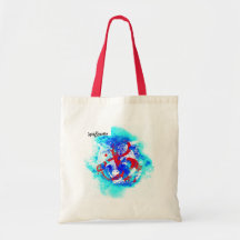 "AND wolf" by Nick Tote Bags
