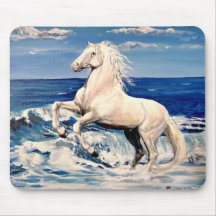 Andalusian horse, white stallion mousepad