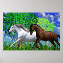 ANDALUSIAN HORSES RUNNING Poster