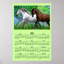 ANDALUSIANS RUNNING 2012 Calendar Poster