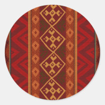 Andean Inspired Rust Red Pattern Stickers