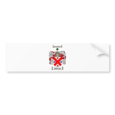 ANDERSON FAMILY CREST -  ANDERSON COAT OF ARMS BUMPER STICKERS by heraldics
