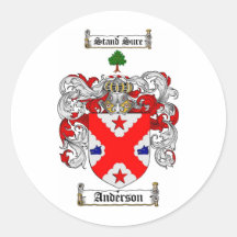 ANDERSON FAMILY CREST -  ANDERSON COAT OF ARMS STICKERS