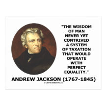 Andrew Jackson Wisdom Contrive Taxation Equality Post Cards