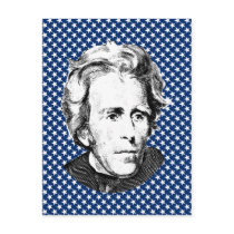 Andrew Jackson with Stars Background Postcard