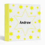 Andrew (yellow stars) 3 ring binder