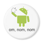 android > apple (round magnet)