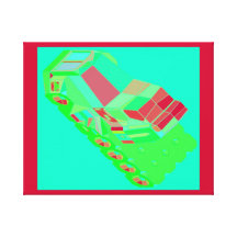 Andy Warlong-Haul Space Truckin Conventional Cabs Stretched Canvas Print