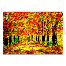 âne en automne cartes de vœux