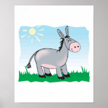 âne heureux mignon posters